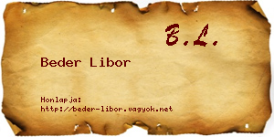 Beder Libor névjegykártya